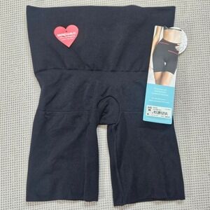 Assets by Spanx Womens Mid-Thigh Shaping Short Very Black 10125R Size M NEW